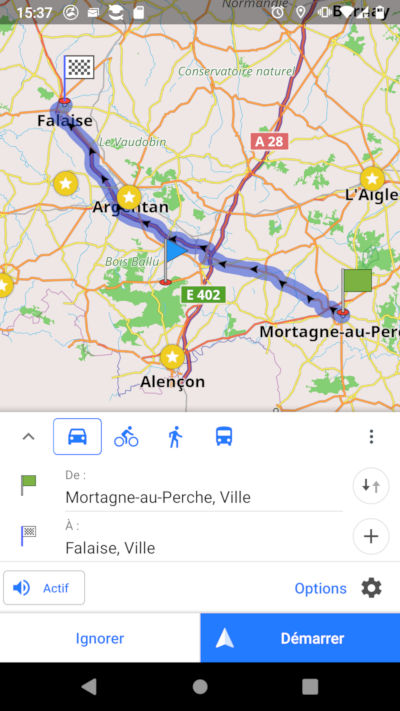 OsmAnd sur un FairPhone 2